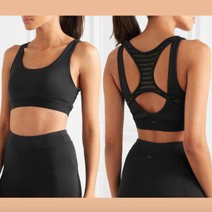 NWT $128 KORAL Vertex Disconnect Mesh Panal Sports Bra Black Gold‎ [ Small ]